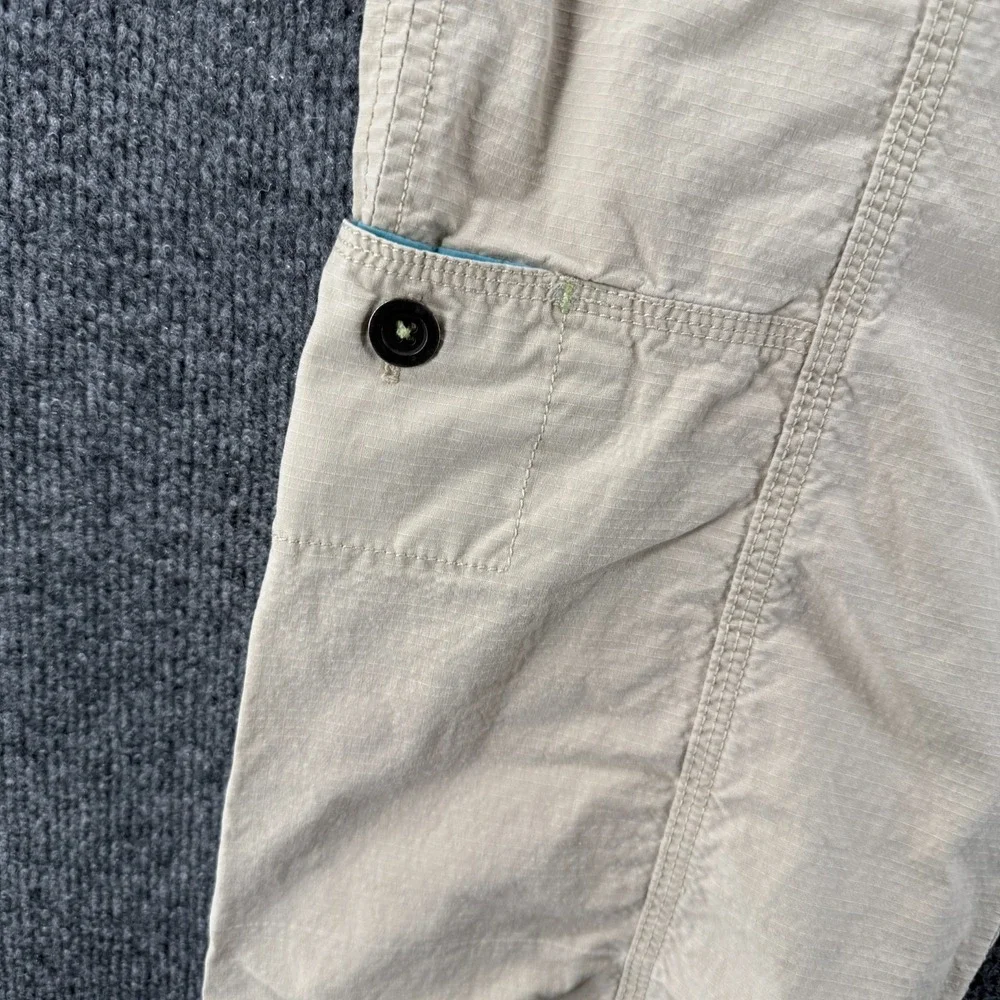 Eddie Bauer Womens Pants Petite 14 Cream Vashon Fit‎ Cargo Straight Crop Hiking